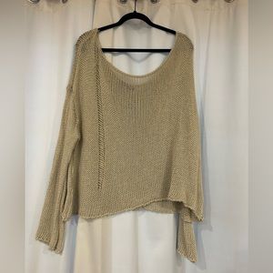 Pretty little thing. Size 12. Tan crochet sweater.